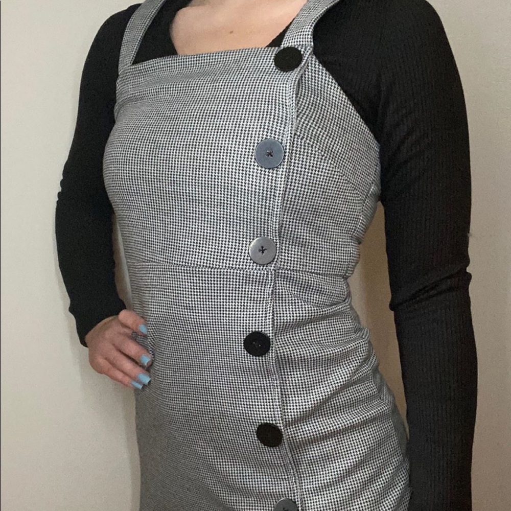 BLACK AND WHITE GINGHAM DRESS - Picture 2 of 4